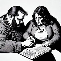 cvwordchecker: American couple writing a cv